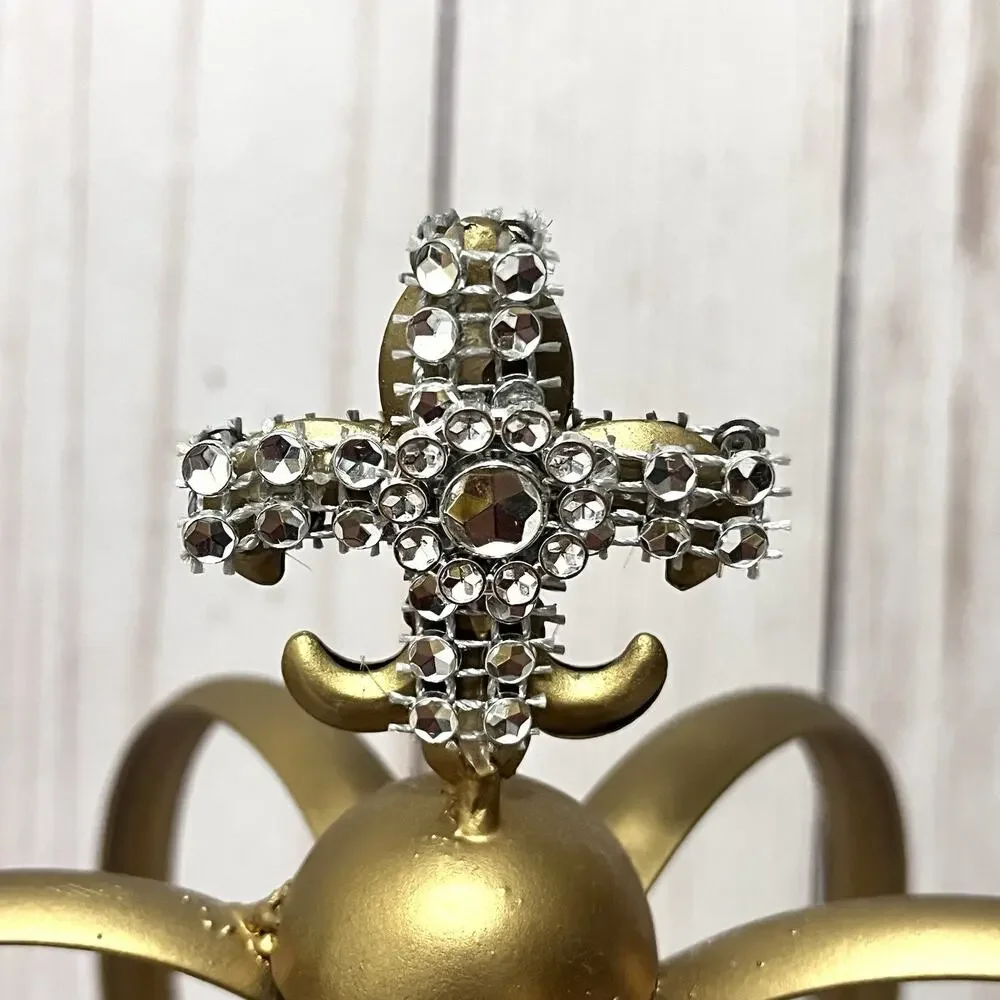 Gold Crown Cake Topper Fairycore Princess Wedding Quinceañera Rhinestone Luxe